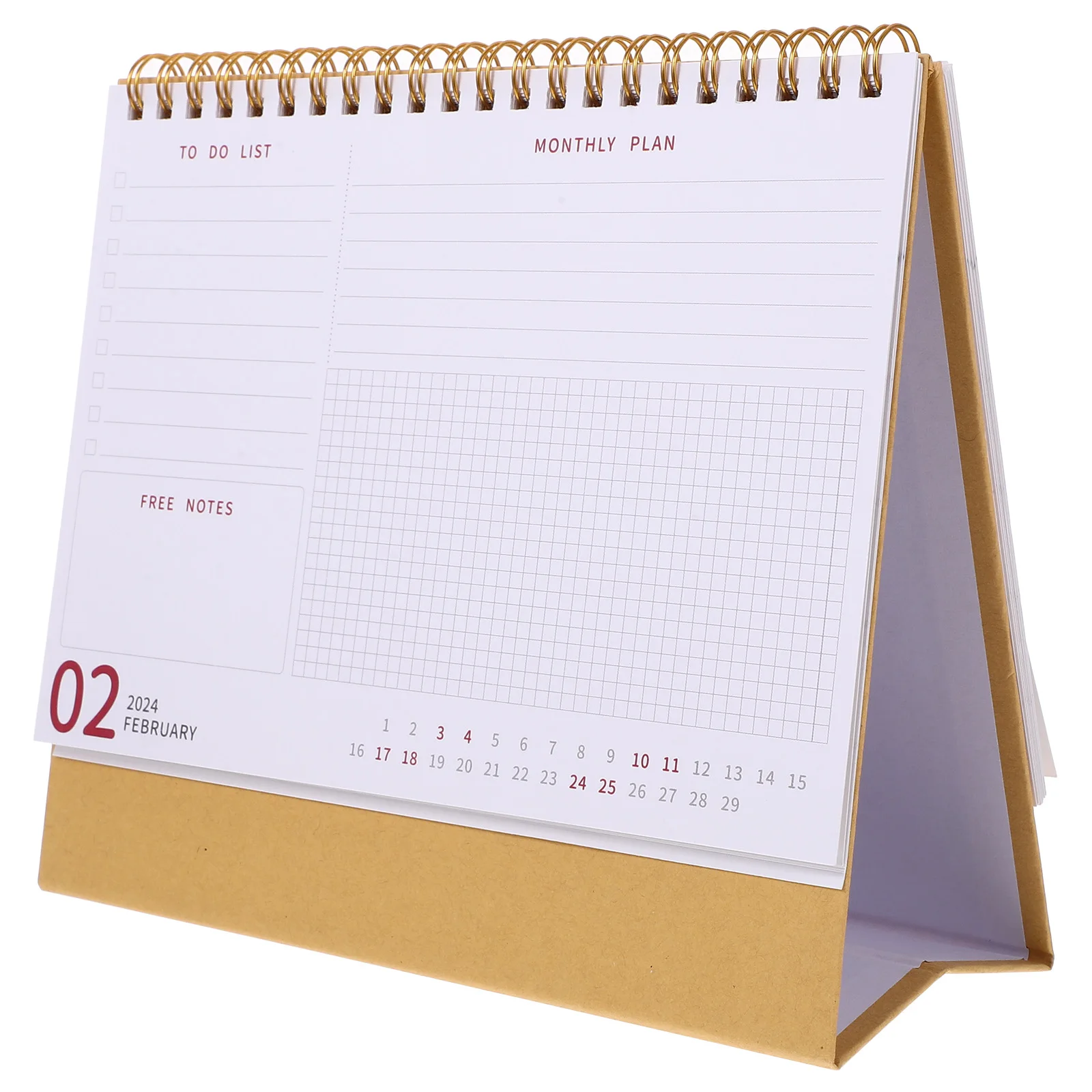 

1pc 2024 Desktop Simple Sturdy Standing Desk For Office Home Decorative Monthly Planner Flip Calendar 2024 Household Office