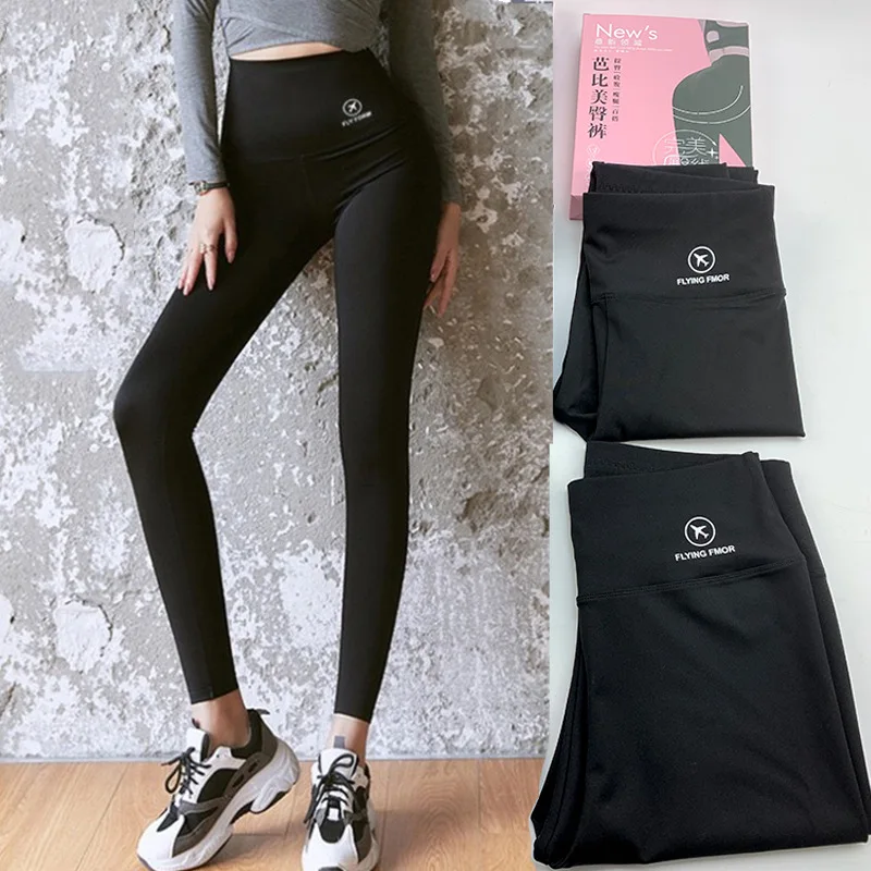 DOIAESKV Shark Pants Belly Lift Hips Women\'s Spring and Autumn Leggings High Waist Barbie Flight Pants Yoga Pants