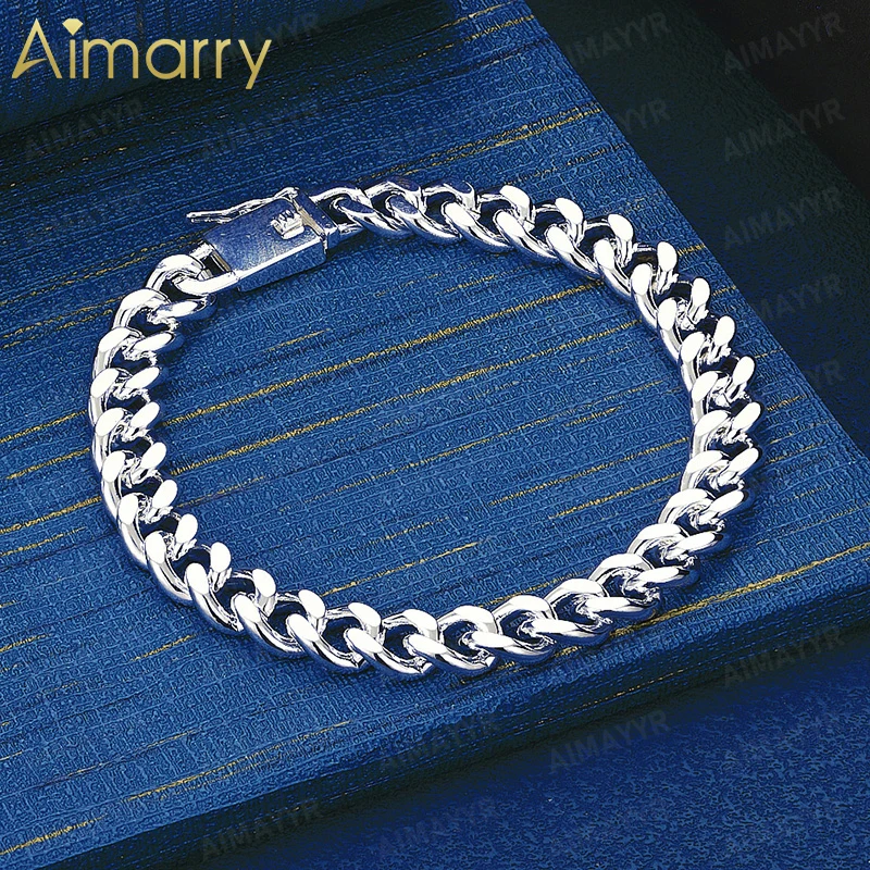 925 Sterling Silver 8mm Simple Twist Ring Interlocking Bracelet for Women's Banquets and Weddings High-quality Fashion Jewelry