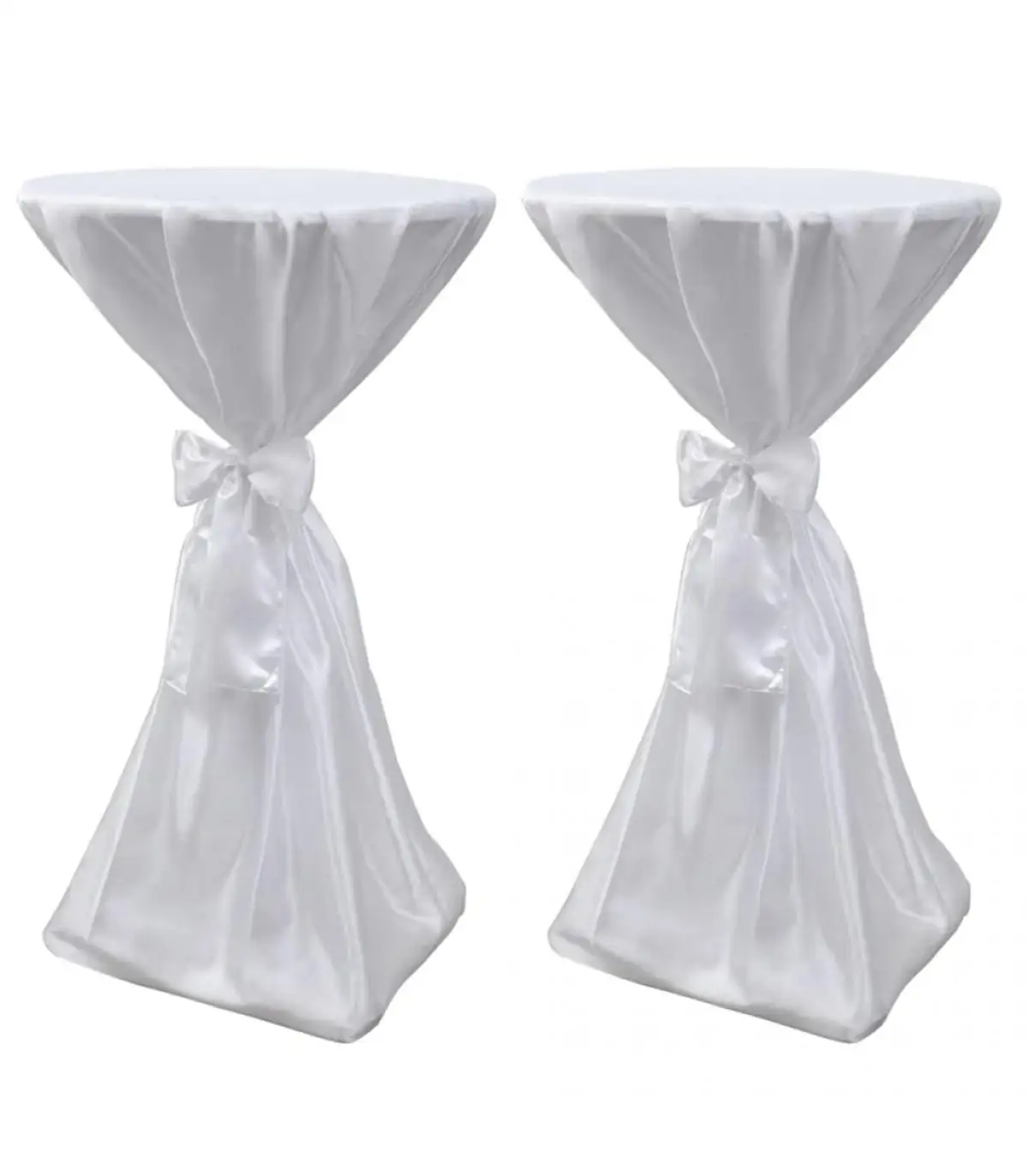 2 white tablecloths 60 cm covers with bow