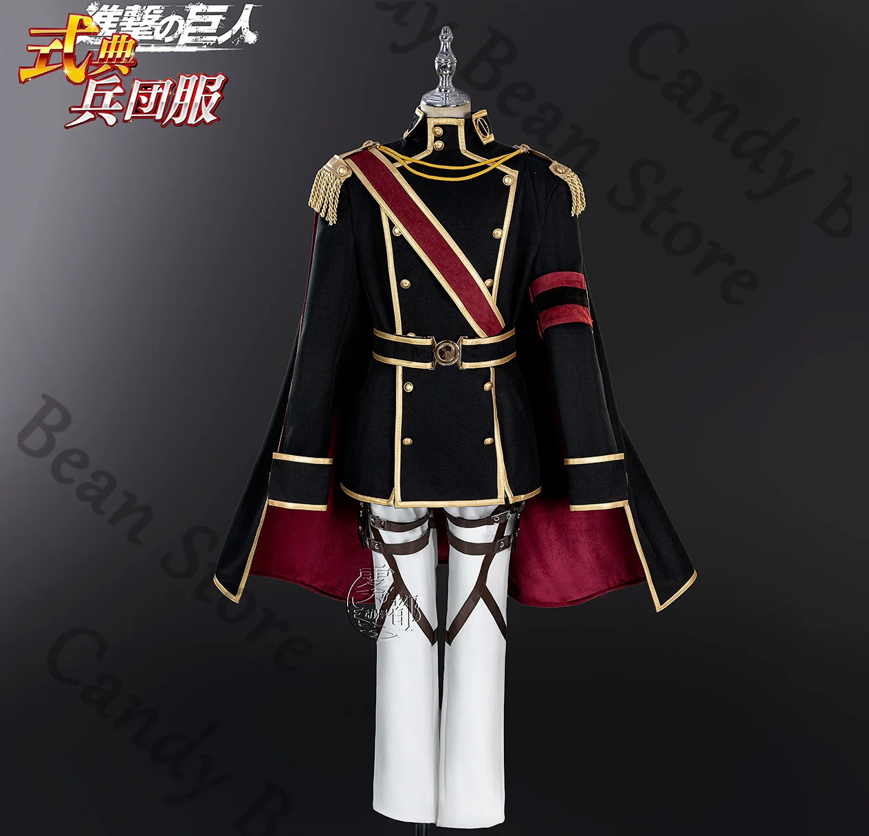 Attack on Titan Anime Levi Ackerman Mikasa Ackerman Cosplay Kostüm Anzug Cartoon Oberteil Hose Umhang Gürtel Set Halloween Requisiten