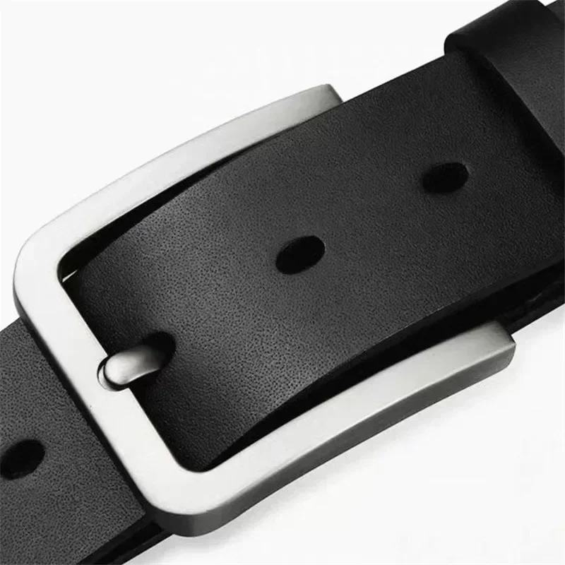 

2024 New Business Leisure Men's Alloy Square Pin Buckle Belts Male Famous Brand Luxury Designer PU Leather Jeans Belts for Men