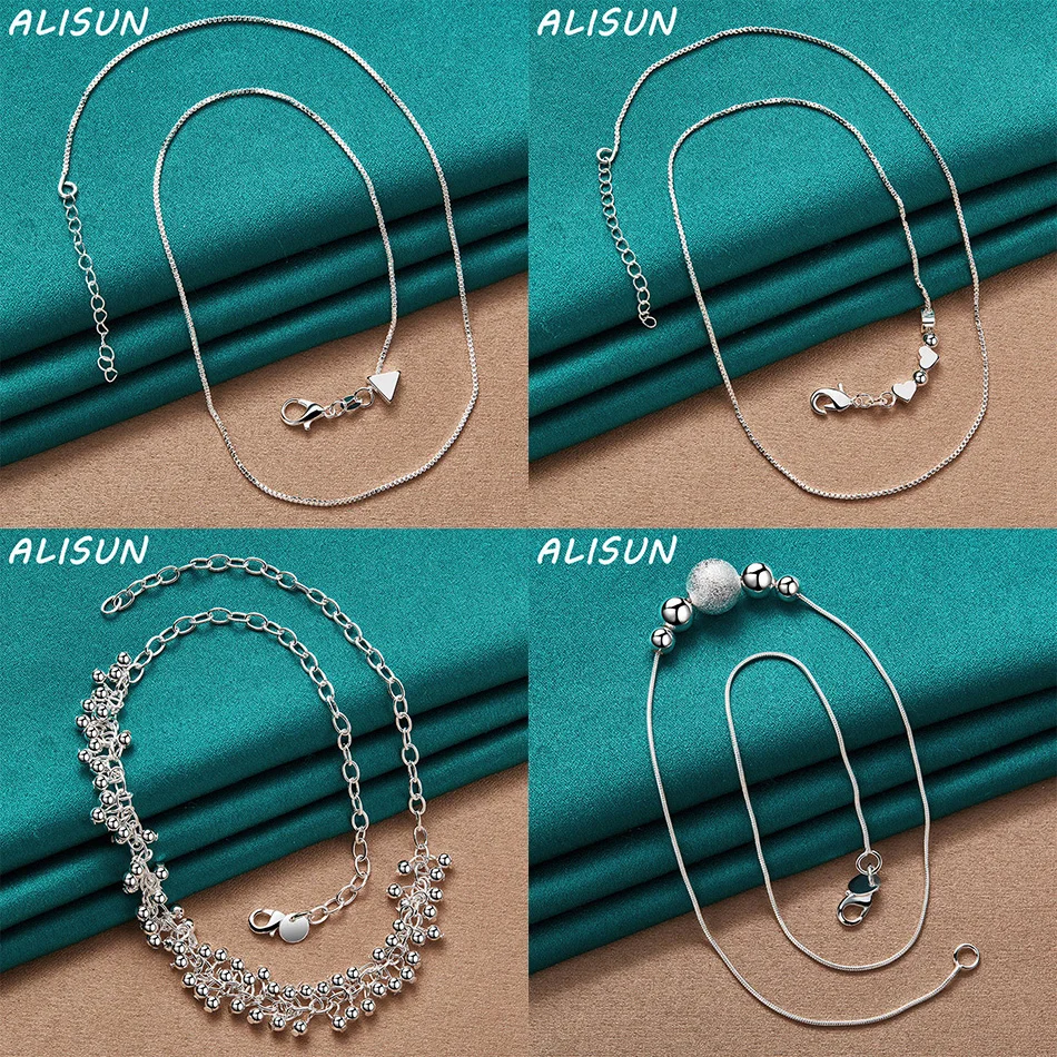 

ALISUN 925 Sterling Silver 45cm Design Necklace For Women Men Creativity Gifts Street All-match Party And Daily Wear