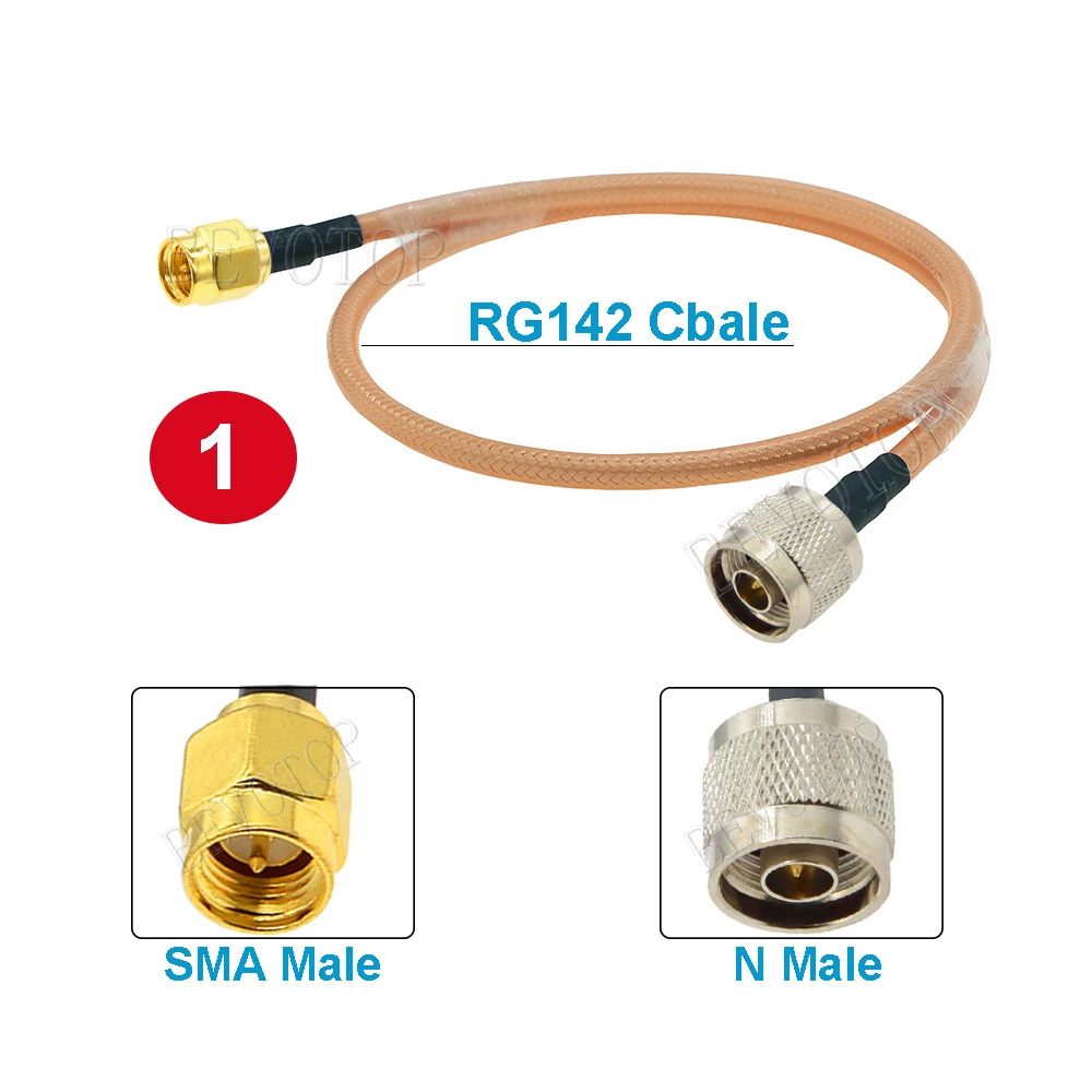 N Male to SMA Male Plug Adapter RF Coaxial RG142 RF Cable Double Shielded Crimp WIFI Router Antenna Extension Jumper Pigtail