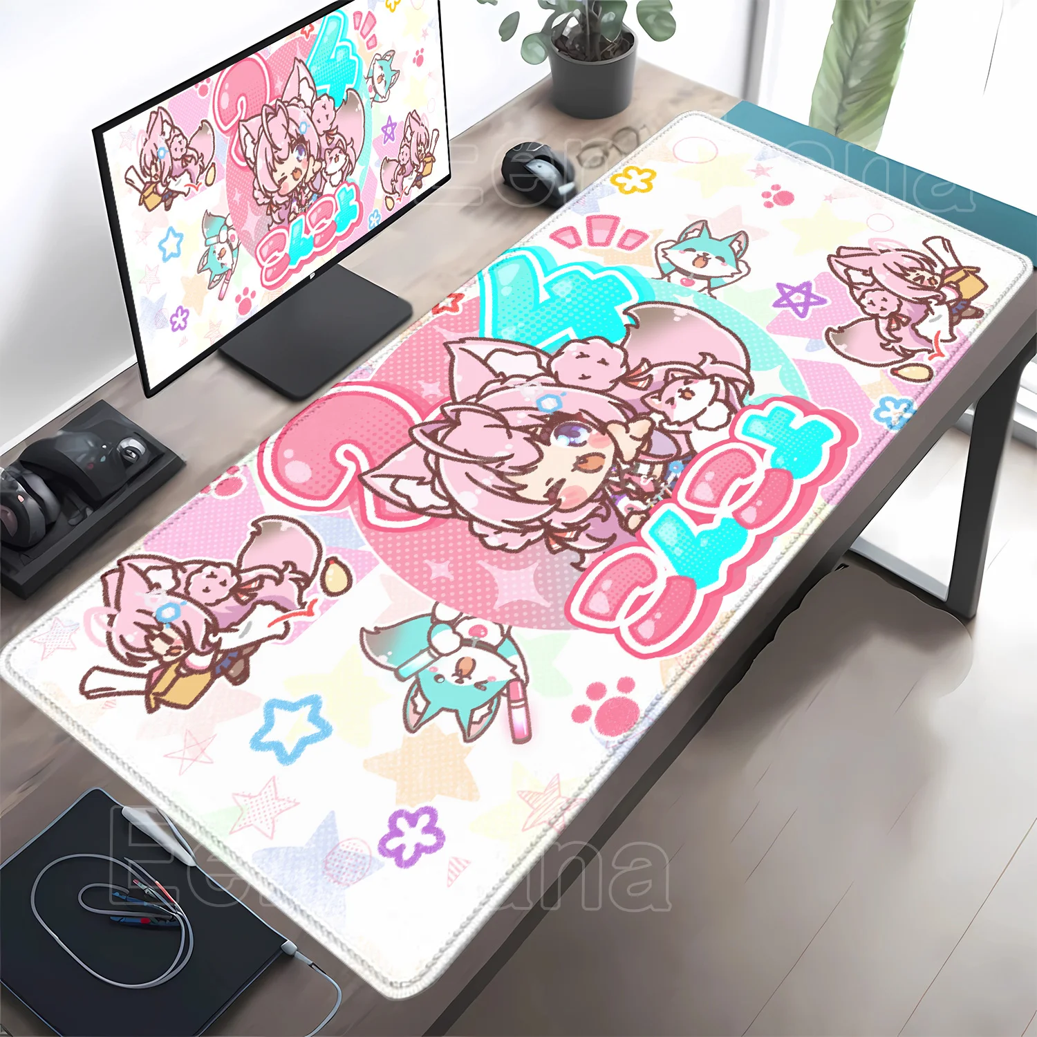 Коврик для мыши hololive Hakui Koyori, игровой коврик для клавиатуры с HD-печатью, аниме, сексуальная девушка, для ПК, офиса, XXL, кавайный, настольный коврик