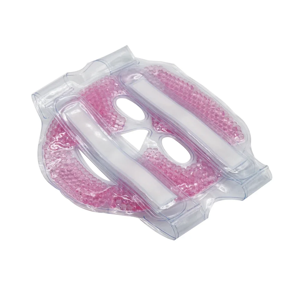 

SPA Ice Cold and Hot Heat Full Face Eye Mask Sleeping Ice Pack Reduce Face Puff Dark Circles Gel Beads Compress for Woman