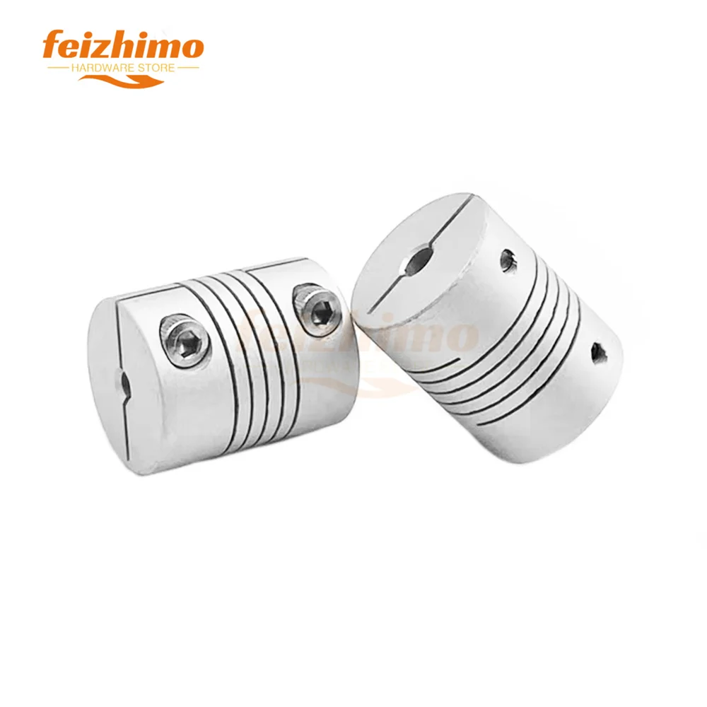 FeiMo RB Aluminum Composite Wound Wire Elastic Motor Screw Coupling RB Motor Threaded Coupling, Outer Diameter 30mm, Length 40mm