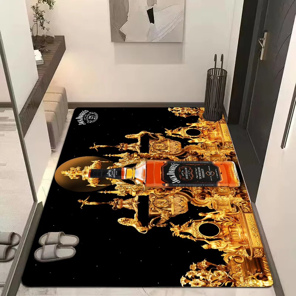 J-Jack-Daniels Whisky Pattern Room Mats Nordic Style Home Doormat Bathroom-Toilet Mats Bedroom Hotel Decor Mat