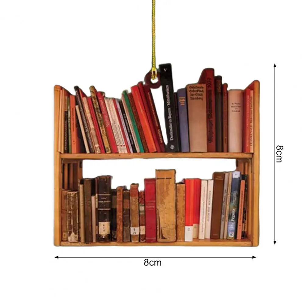 Christmas Pendant Hanging Christmas Decoration Vintage Book Stack Acrylic Christmas Ornaments for Home Office Holiday Party