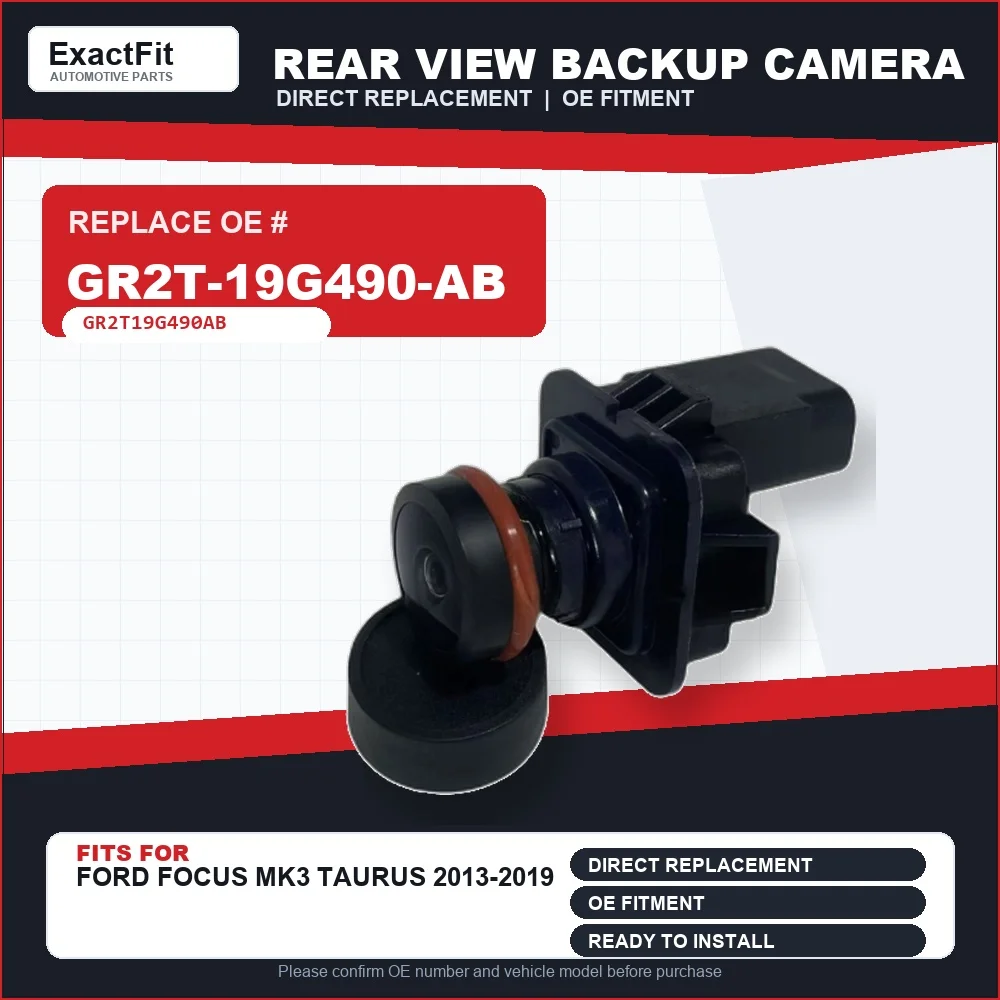 GR2T-19G490-AB Rearview Backup Camera for Ford Taurus 2013-2019 Rearview Reverse Parking Assist Camera Assembly Replacement Part