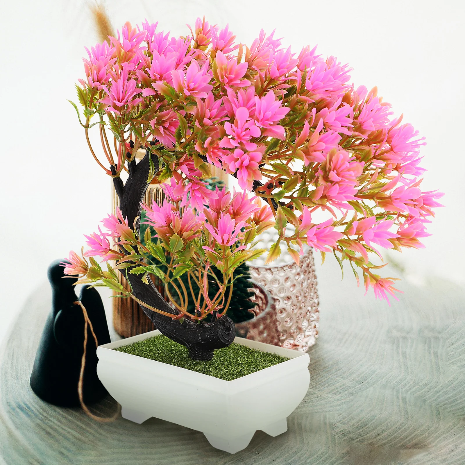 

Simulated Flower Bonsai Artificial Green Plant Decorative Fake Potted Plant For Home Office Desktop Realistic Flower Tree