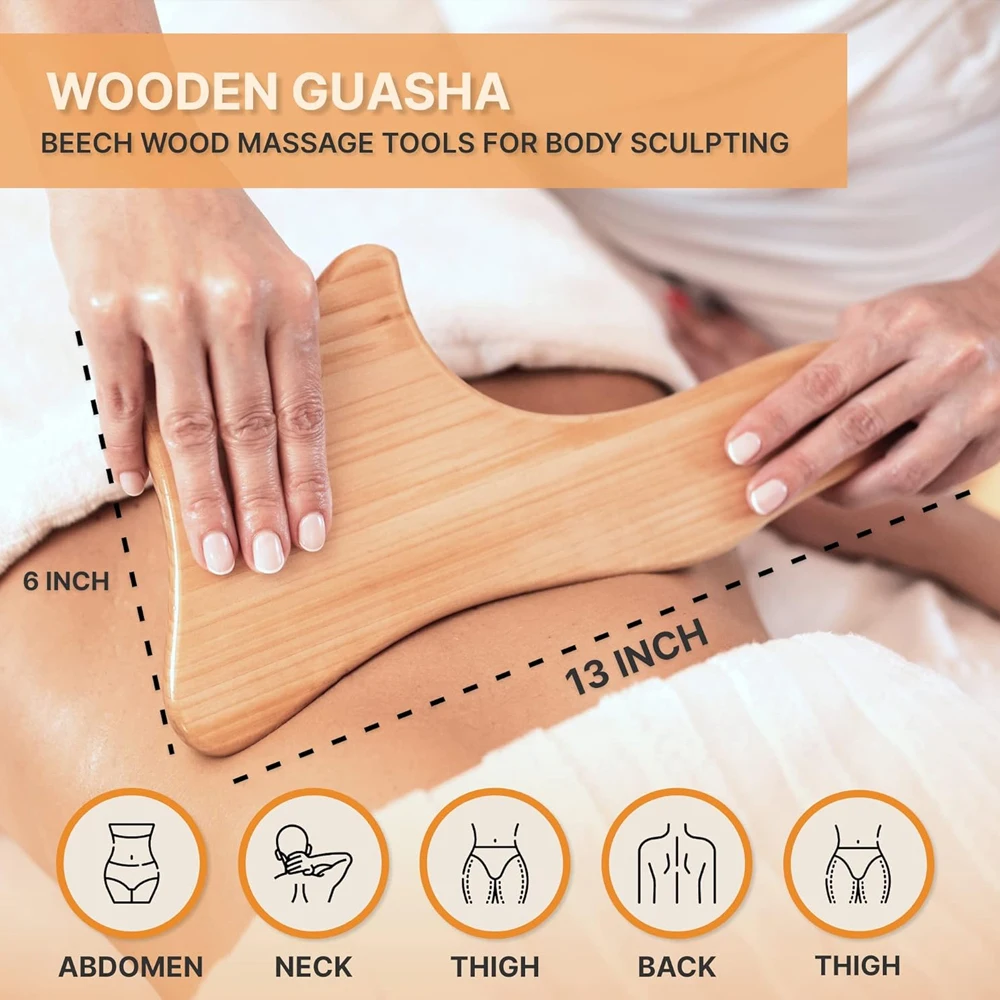 Wood Therapy Massage Tools,Lymphatic Drainage Massager,Maderoterapia Kit,Wooden Massager Body Sculpting for Muscle Pain Relief