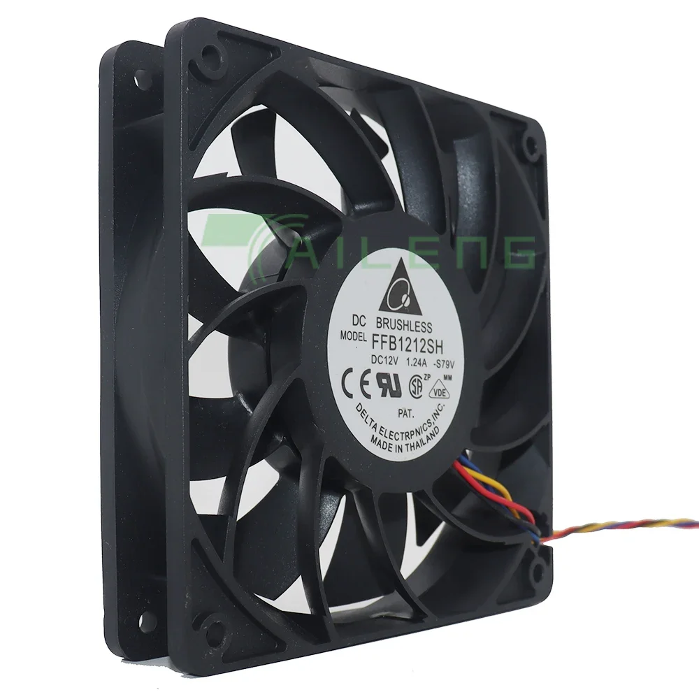 Delta FFB1212SH 12V 1.24A 12025 12CM 폭력적인 고속 고풍량 섀시 냉각 팬의 새로운 기능