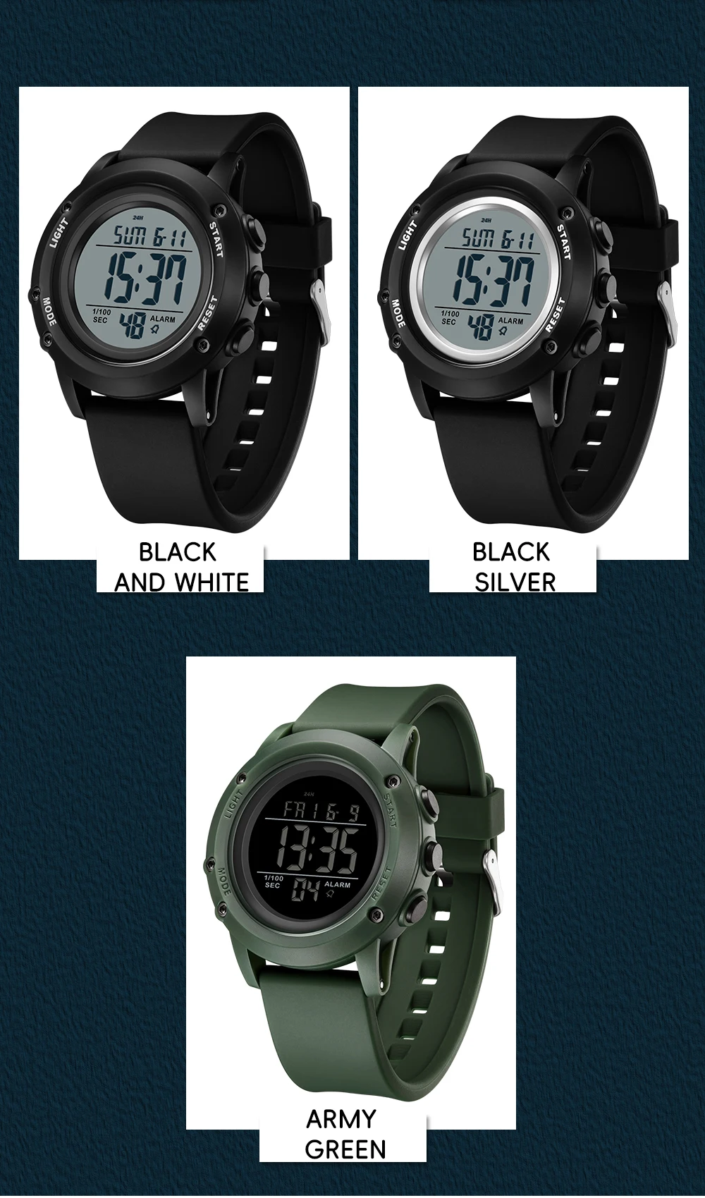 SADNA 2165 패션 학생 전자 시계 스포츠 방수 다기능 LED 군사 남자 전자 디지털 시계 선물