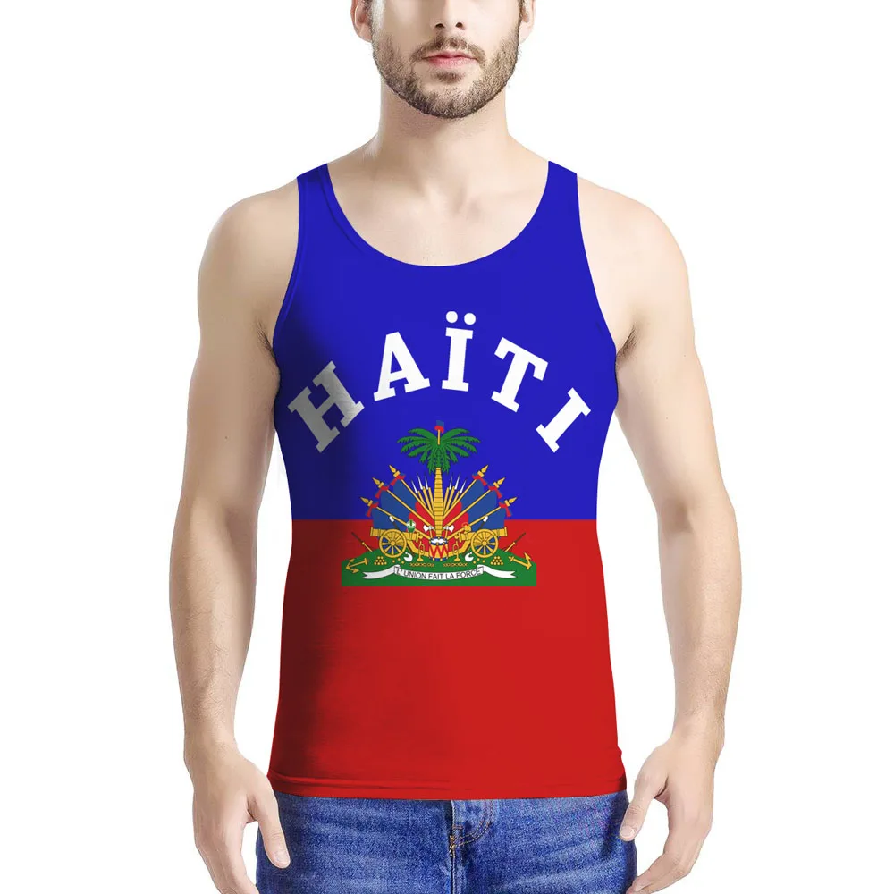 Haiti Free Custom College Name Team Logo Ht Tank Tops Hti Country Travel French Nation Haitian Republic Flag Print Photo Clothes