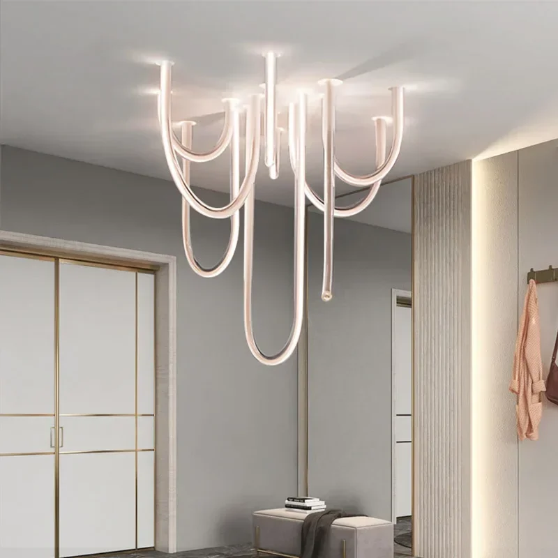 

Minimalist Postmodern LED Creative U Shape Chandelier & Pendant Lamp Dimmable Ceiling Lighting Fixture for Home Decor