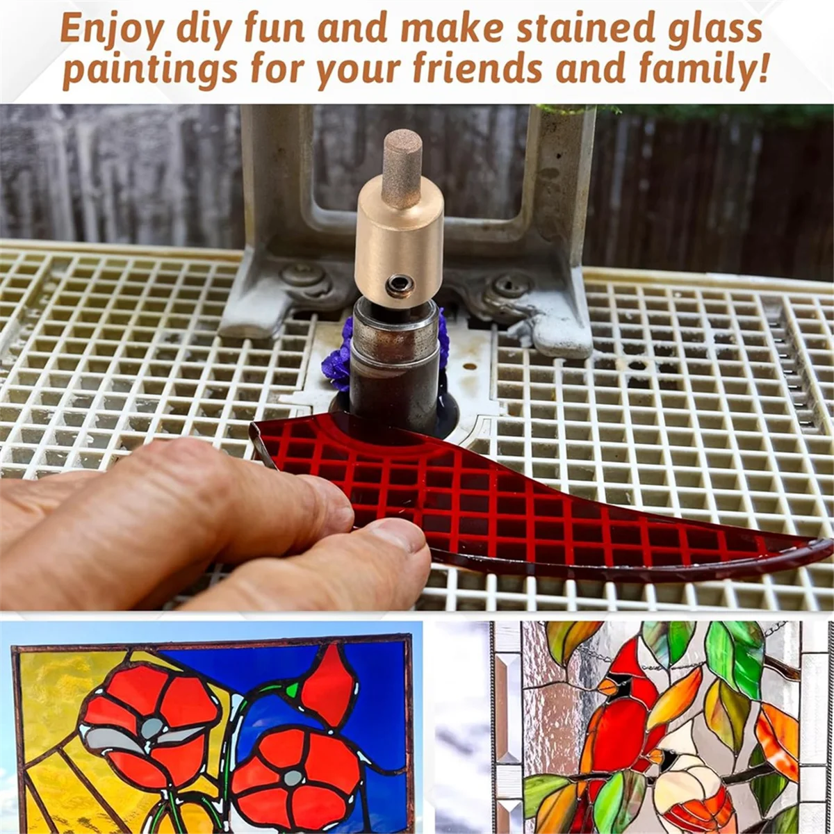 

ABNJ 1In 3/4In 1/4In 1/8In Diamond Grinder Bit Head Tool Brass Core Stained Glass Grinder Bits&Diamond Grinder Bit Head Tools