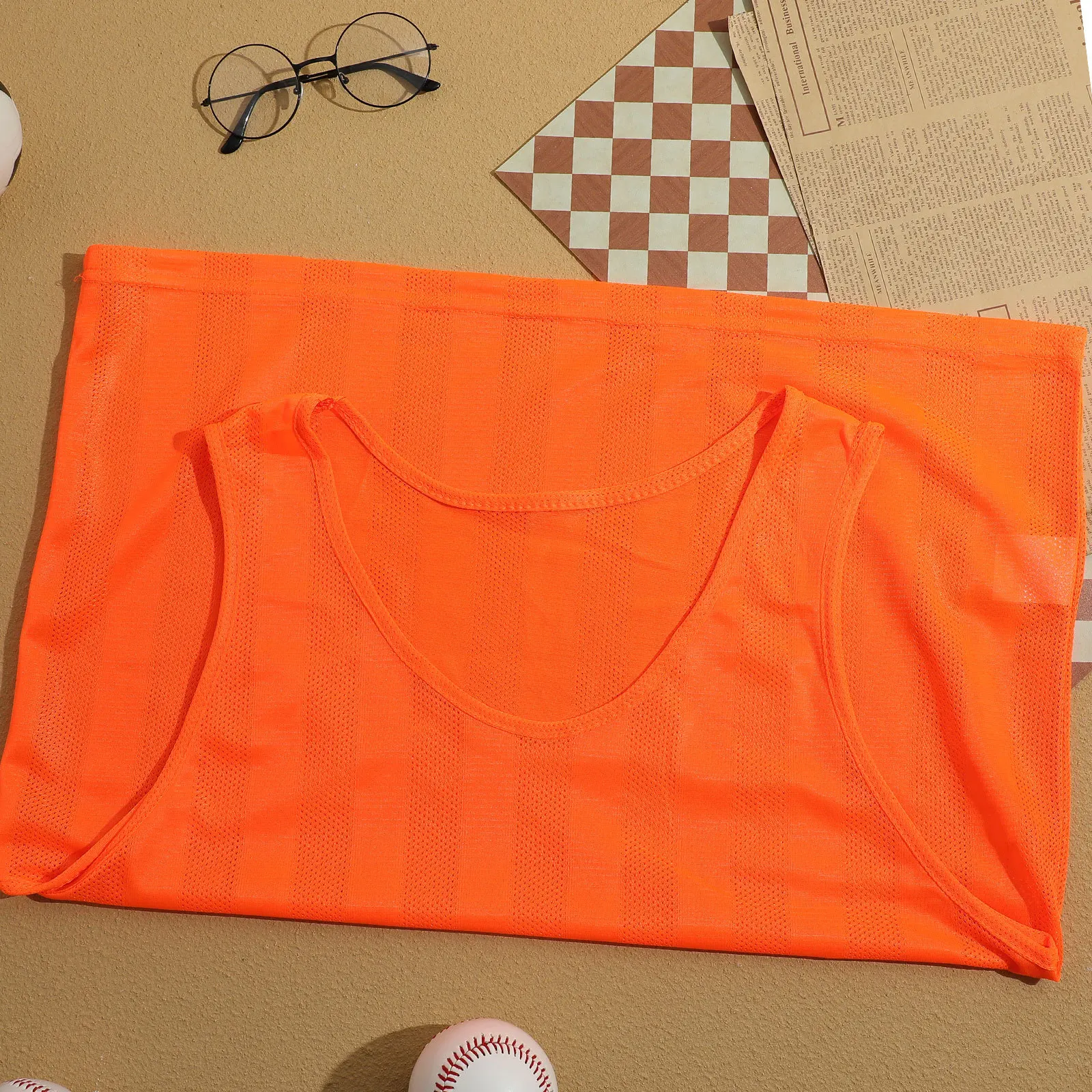 Gilets d'entraînement en maille de football, 6 pièces, rayés, légers et respirants, maillots d'entraînement à Pinnies pour Sports d'équipe, basket-ball