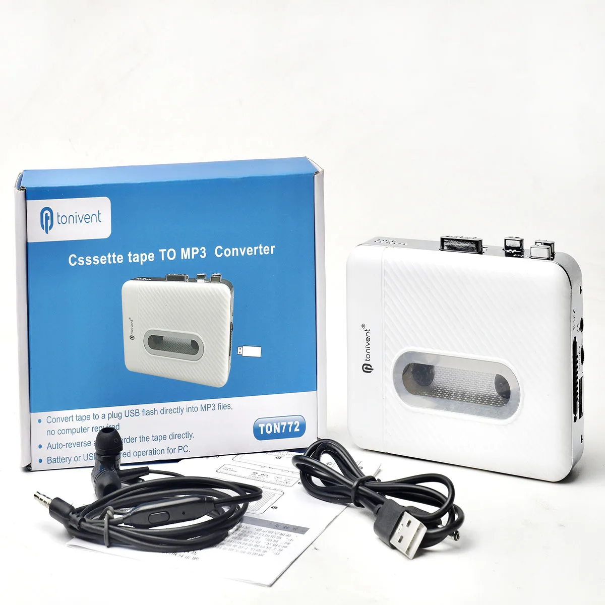 

Audio Cassette Converter Cassette To MP3 Converter Reliable ABS Material Wide Compatibility Compact And Portable Home Use