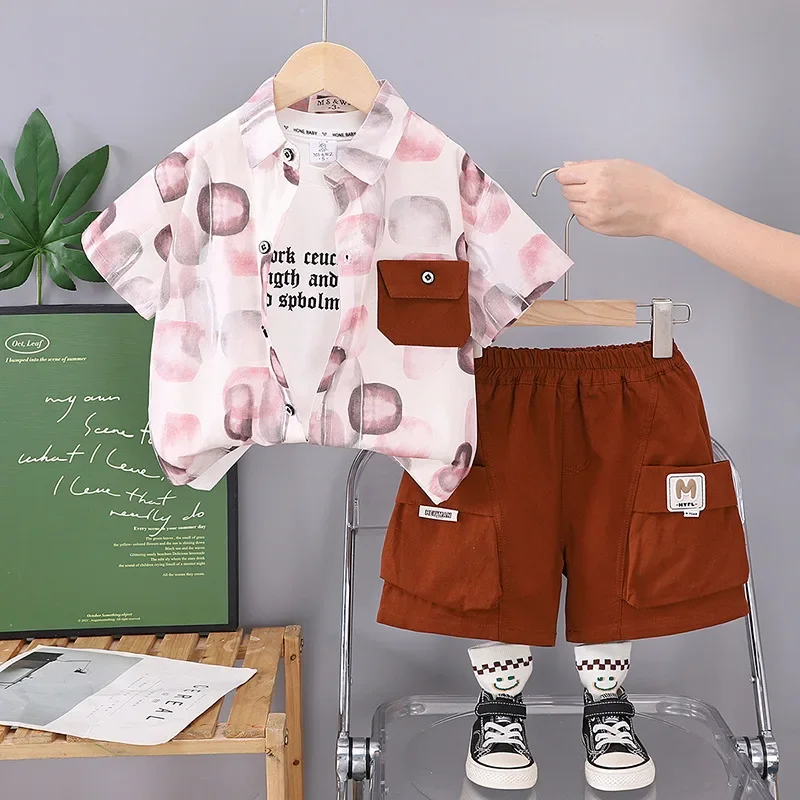 

New Summer Baby Clothes Suit Children Boys Short Sleeved Shirt Shorts 2Pcs/Sets Infant Clothing Toddler Costume Kids Tracksuits