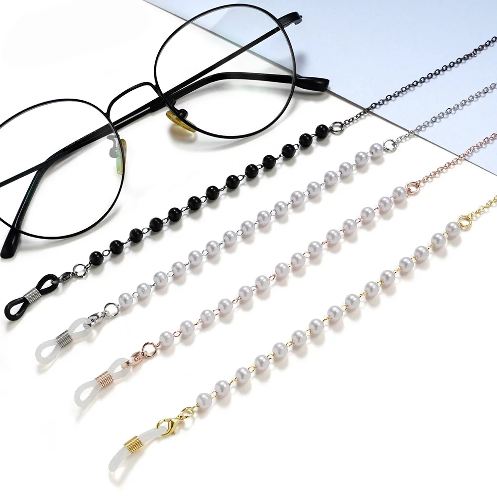 

2Pcs Glasses Chain Adjustable Eyeglass Rope Golden Black Prevent Glasses Loss Sports Travel Reading Eyewear Chain Eyeglass