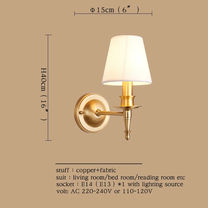 SOURA Indoor Wall Lamps Fixture Brass Modern LED Sconce Contemporary Creative Decorative For Home Foyer Bedroom Corridor