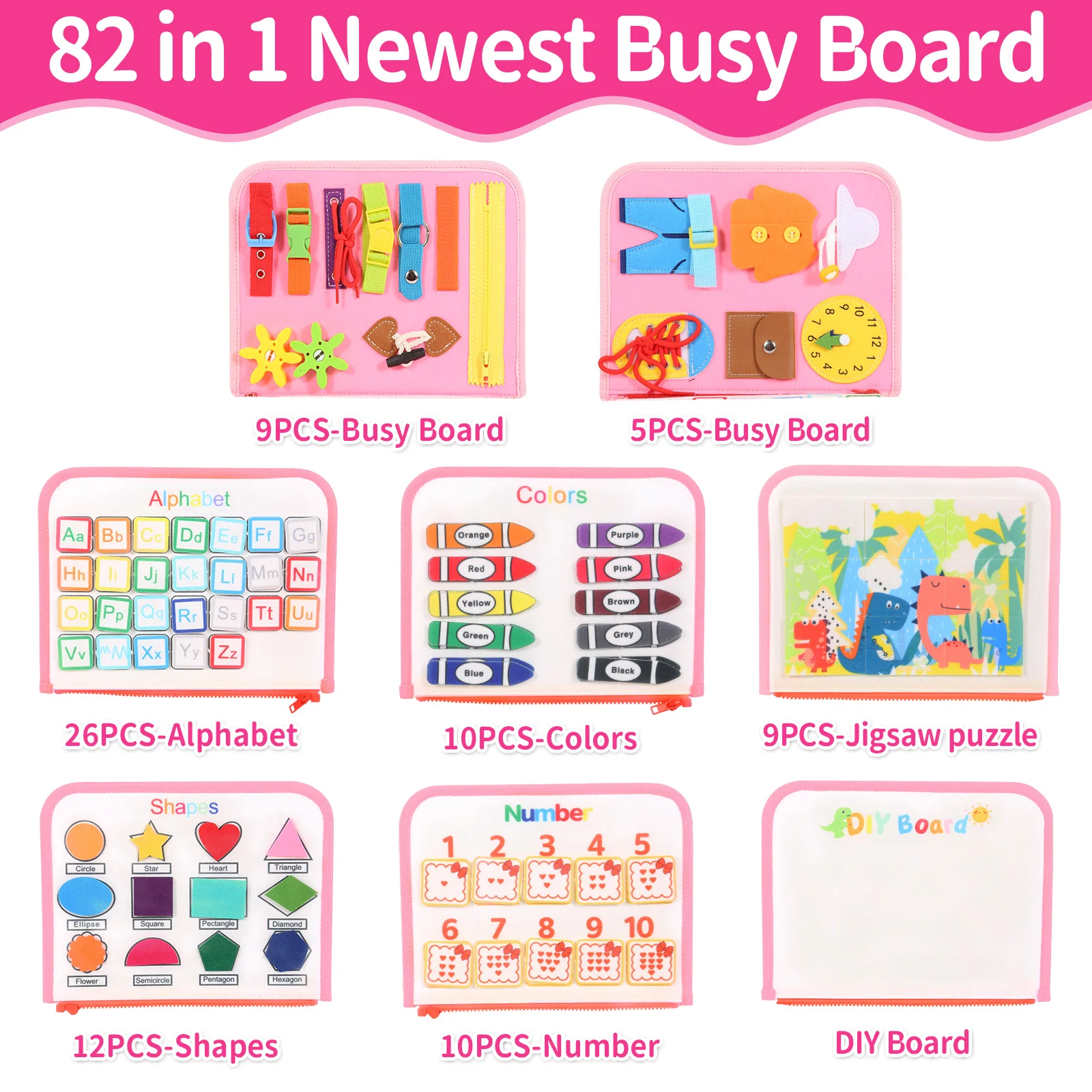 Toddlers Busy Board Montessori Toys Preschool Child Intelligence Learning Sensory Montessori Board Baby Early Educational Toys