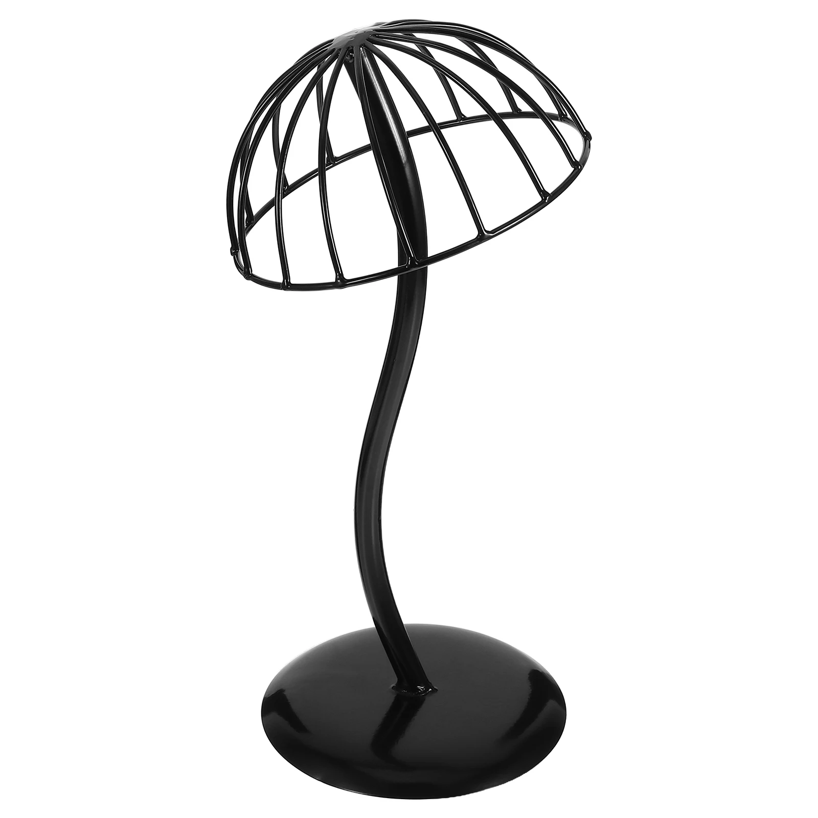 

Black Iron Hat Display Stand Home Baseball Cap Rack Organizer Freestanding Holder Metal Storage Solution Sturdy Base