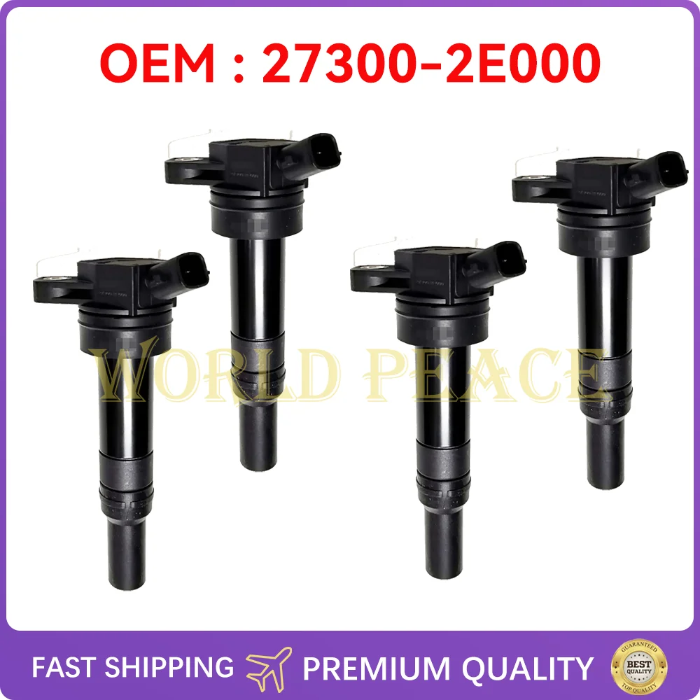 

4pcs Ignition Coil 273002E000 For 2001-2017 Hyundai Elantra Tucson Kia Soul Forte 1.8L 2.0L 27300-2E000