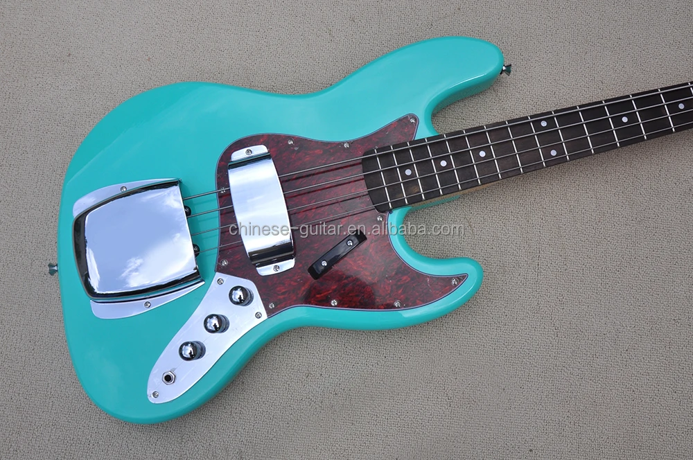 Flyoung Cheap Chinese Electric Bass Guitar Blue Green Electric Bass Guitar 4 Strings Bass Guitar