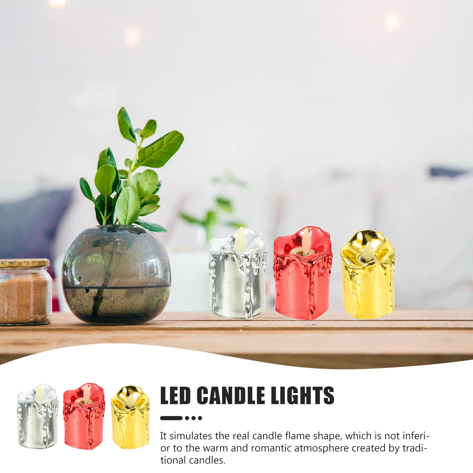 

3pcs LED Electronic C les Decoration Operated C Lights Tea Light Flameless Wax Warm Atmosphere LED Lighting