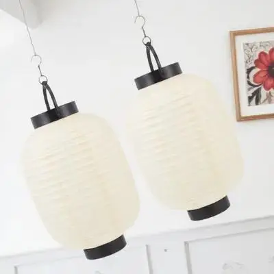 

2 Pcs Folding Lantern Traditional Japanese Paper Lanterns Lamps Foldable Metal Decor