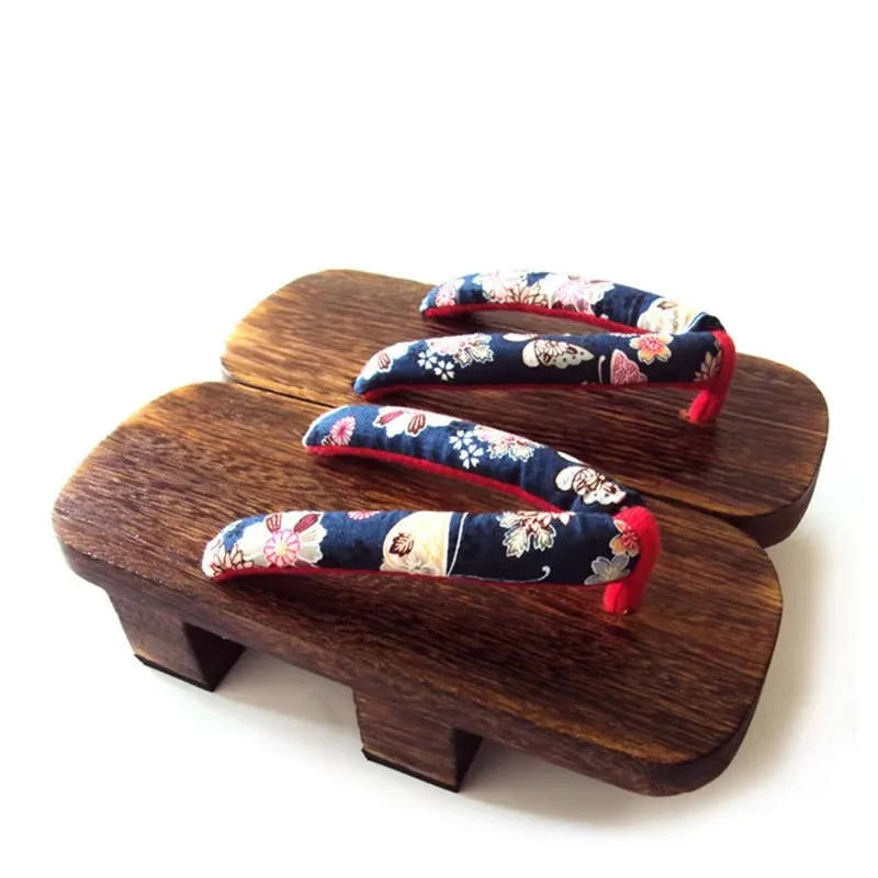 WHOHOLL Geta Man Women Sandals Wooden Cosplay Costumes Shoes Japanese Geta Clogs Shoes Flip-flops Two-teeth Platform Sandals