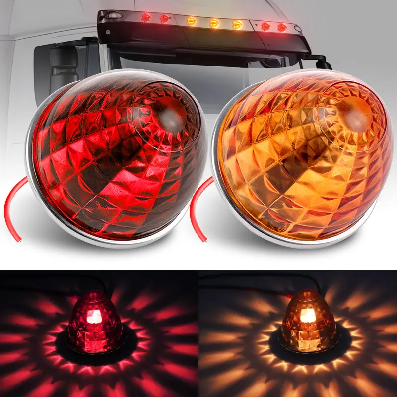 1156 لمبة شاحنة الجانب ماركر ضوء البطيخ زجاج عدسة ضوء 12 فولت 24 فولت مؤشرات تحذير ضوء لسيارة مقطورة جرار شاحنة حافلة