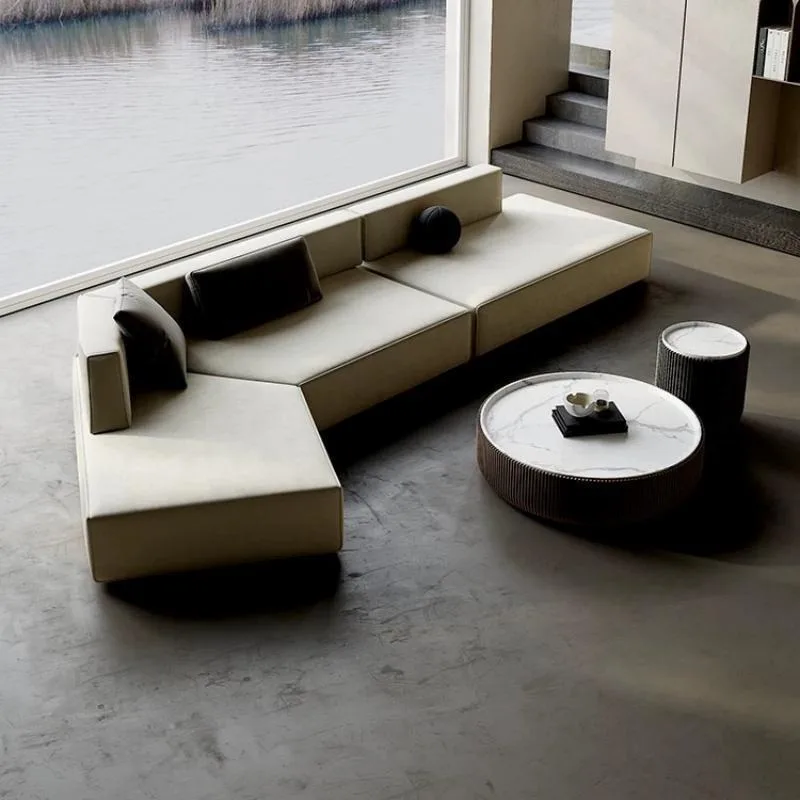 Irregular corner sofa lounge area for reception Italian-style minimalism