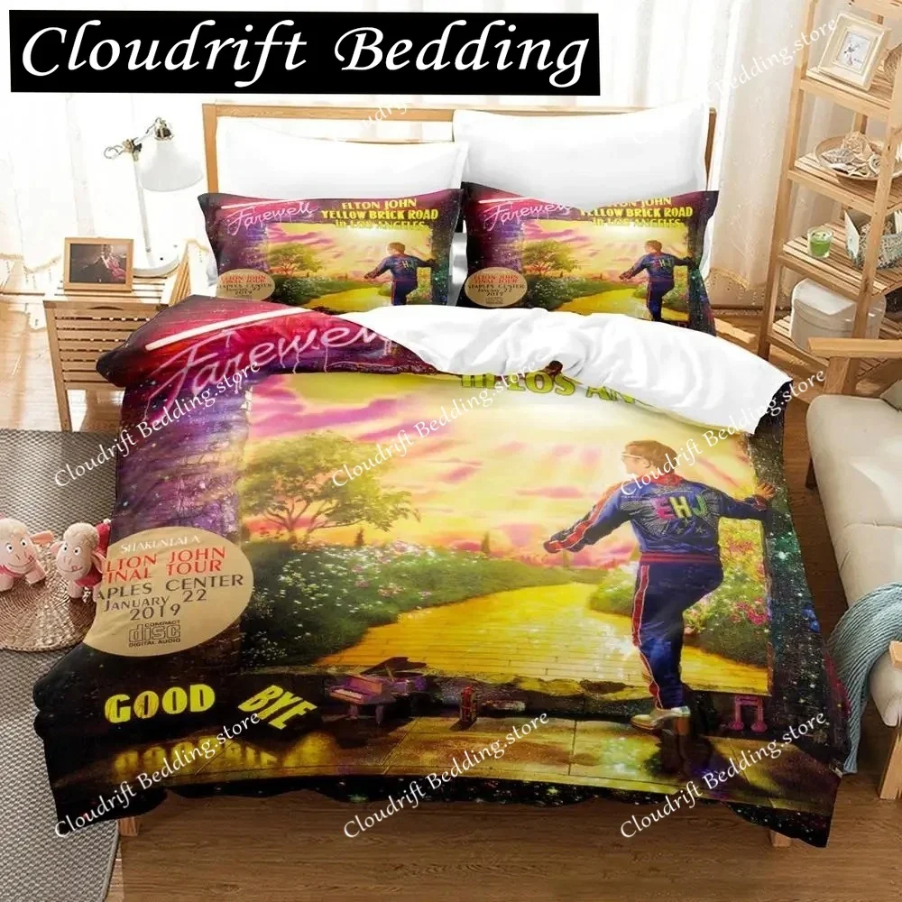 Elton John FAREWELL Yellow Brick Road Bedding Set Single Twin Full Queen King Size Bed Set Aldult Boy Bedroom Duvetcover Sets 3D