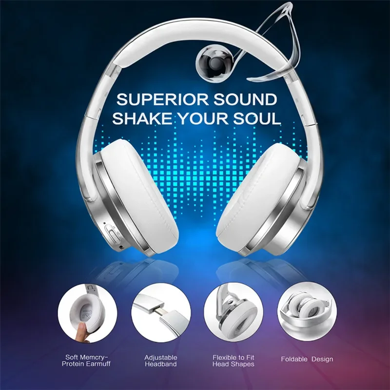 Bluetooth наушники Колонки 2 в 1 SODO складные NFC HiFi стерео беспроводные наушники V5.0 с микрофоном Поддержка TF карты FM