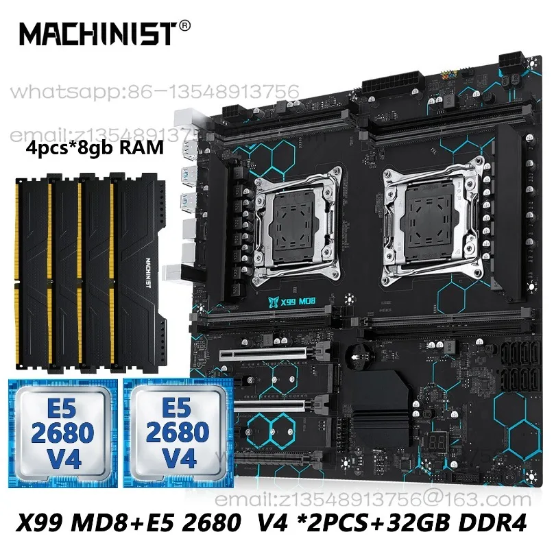 X99-MD8 dual-channel motherboard, DDR4 memory, gaming multi-open motherboard, 2011-3