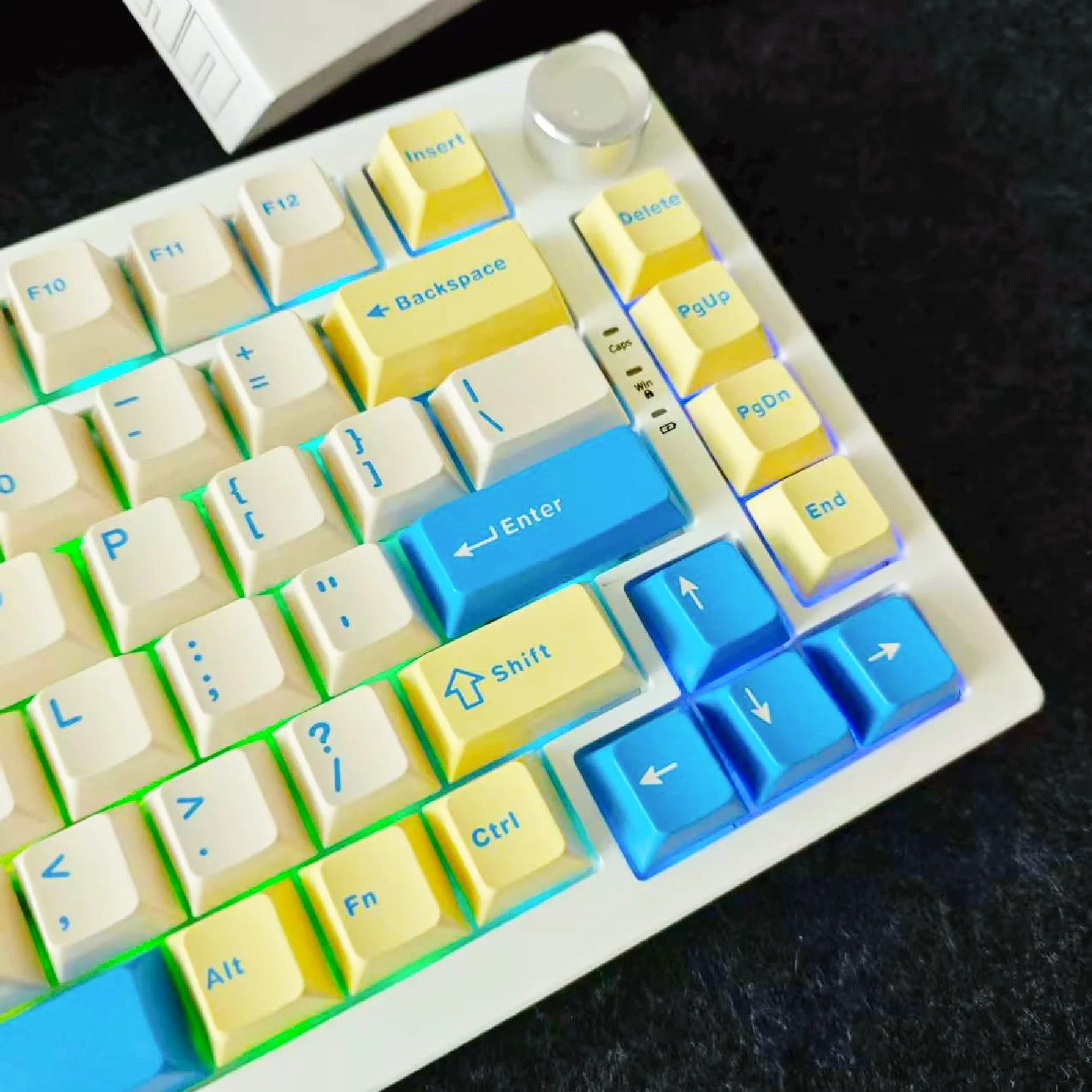 128 Tasten Gelb Blau Double Shot PBT Tastenkappen Cherry Profile Tastatur Tastenkappen für Gateron MX Switches mechanische Tastatur