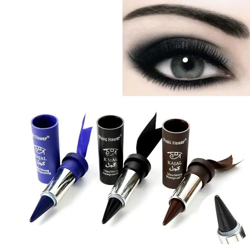 Thick Eyeliner Cream Women Smoky Eyes Eyeliner Pencil Black Liner Waterproof Pen Natural Lasting Black Long Liner Portable