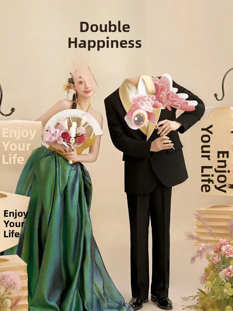 

Wedding Dress Chinese Style Morning Robe Engagement Party Evening Gown Couple Wedding Photography Studio New Trend