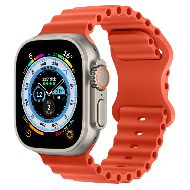 Tali jam laut untuk jam tangan Apple, gelang silikon olahraga untuk jam tangan Apple, Ultra Band 49mm Ultra 1 2 49mm asli