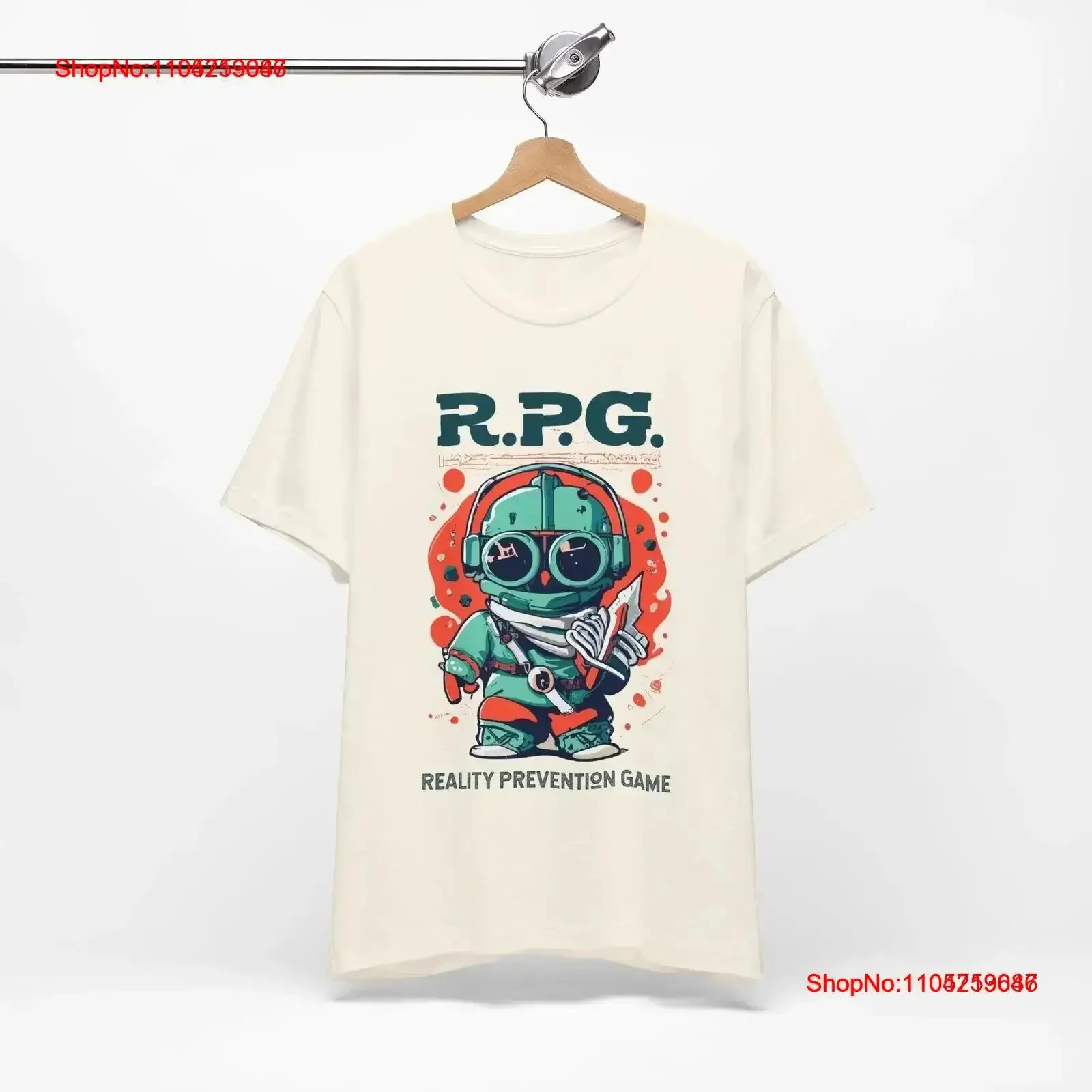 تي شيرت RPG لمنع الواقع Game Gamer، رسم مغسول عتيق، مسامي قليلاً، متعدد الاستخدامات، ملابس الشارع ناعمة ومريحة