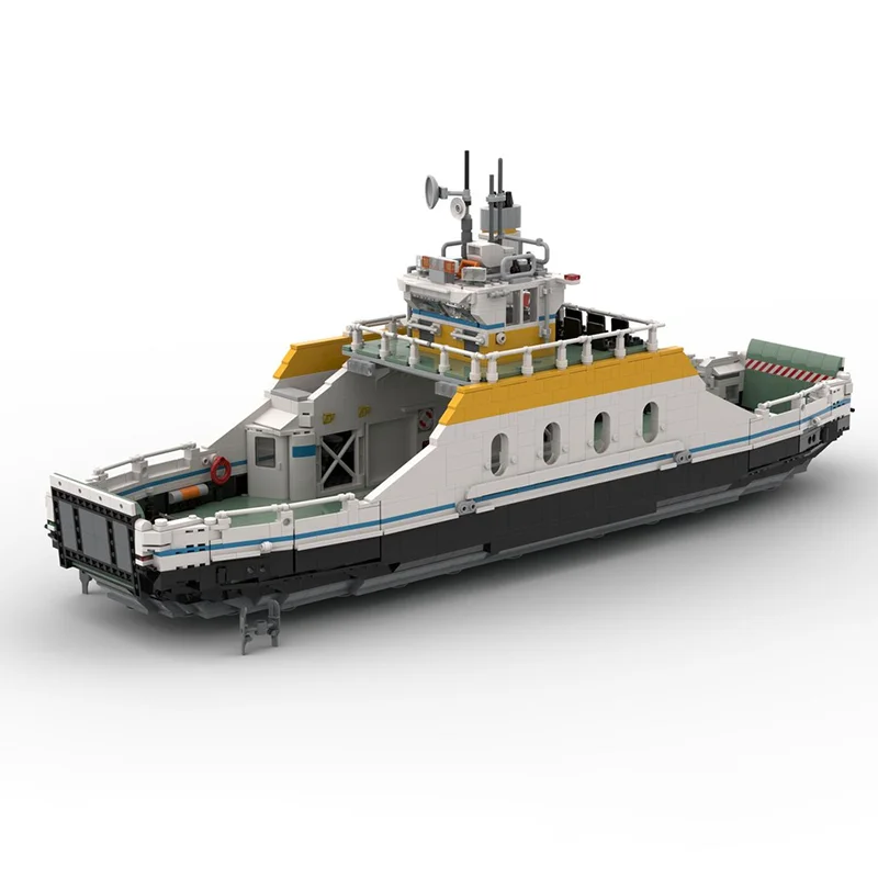 MOC Ferry Series Patapsco Class Tugboat Gigante Ferry Modello Building Blocks Assemblaggio creativo Building Blocks Regalo di compleanno del giocattolo