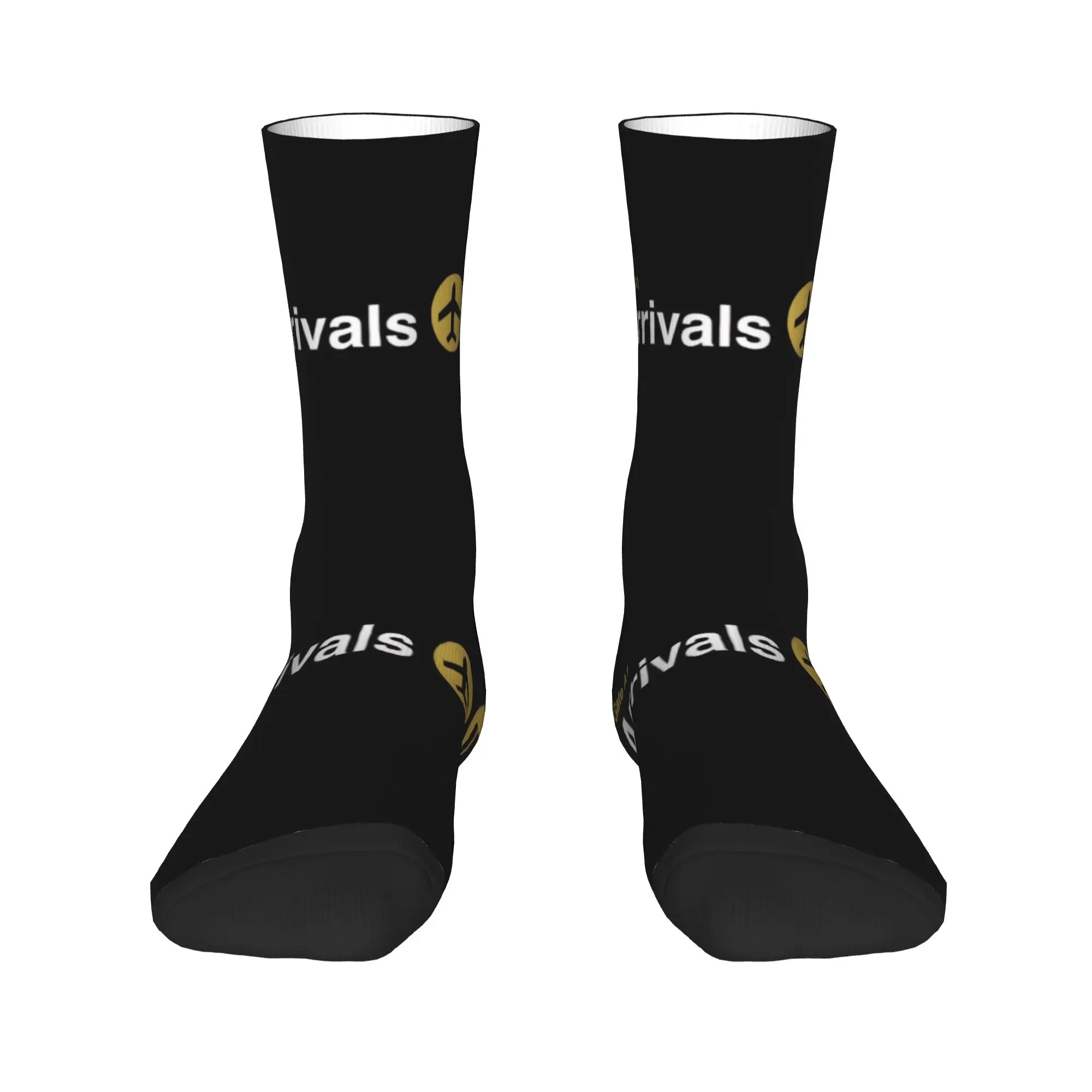 

Travel Airport Signs Passport Traveler Men's Crew Socks Unisex Cute Spring Summer Autumn Winter Dress Socks
