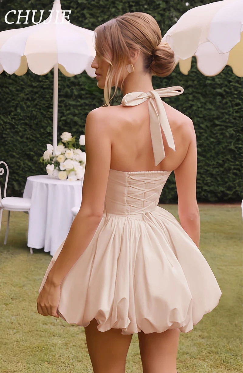 فستان كوكتيل صغير على شكل فقاعات رسن فساتين قصيرة لحفلات العودة للوطن للمراهقين مربعة لحفلات النادي فستان تخرج مخصص