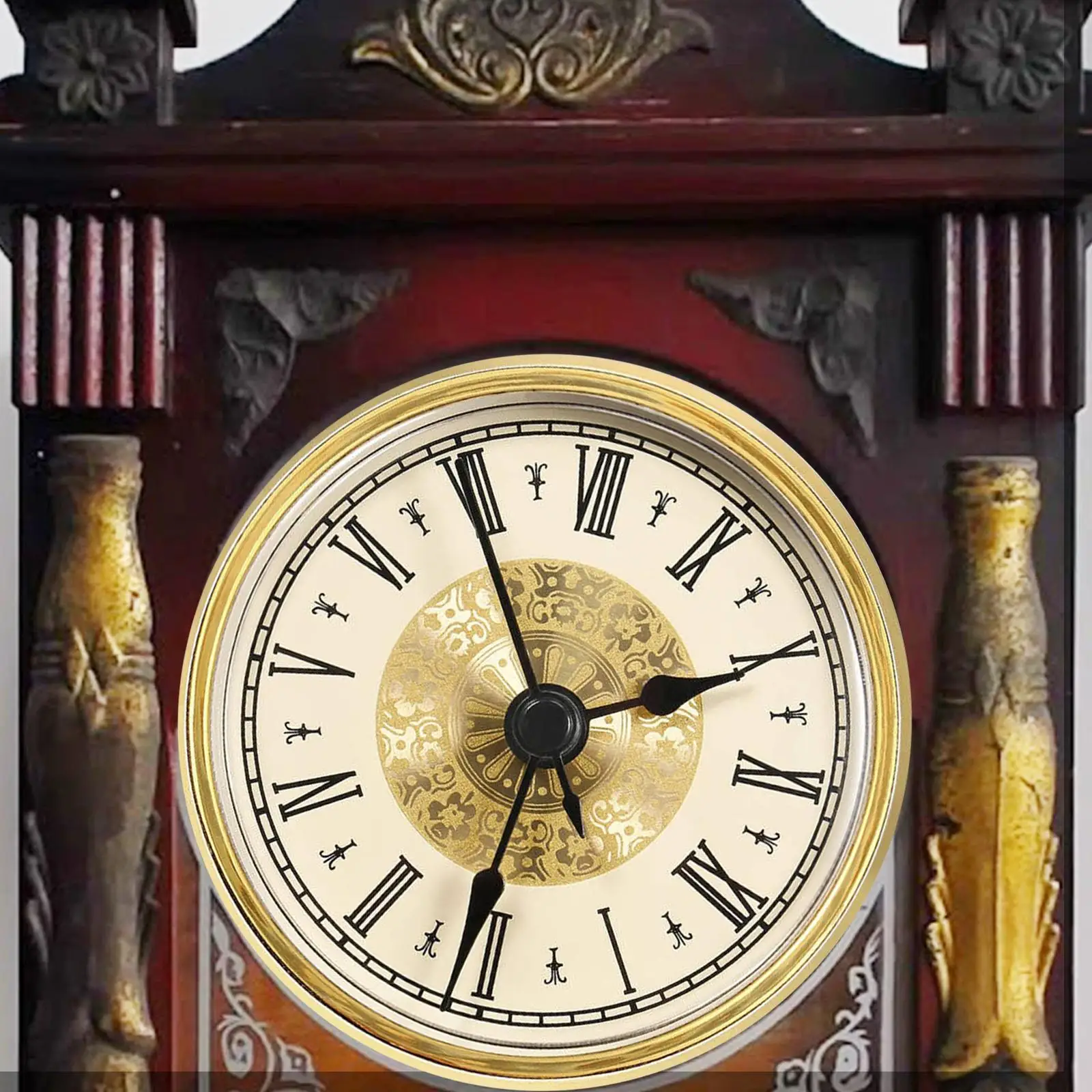 Clock Insert Gold Bezel Classic Miniature Clock Fit up 2.8 inch for Classroom Restaurant Living Room Meeting Rooms Guest Room