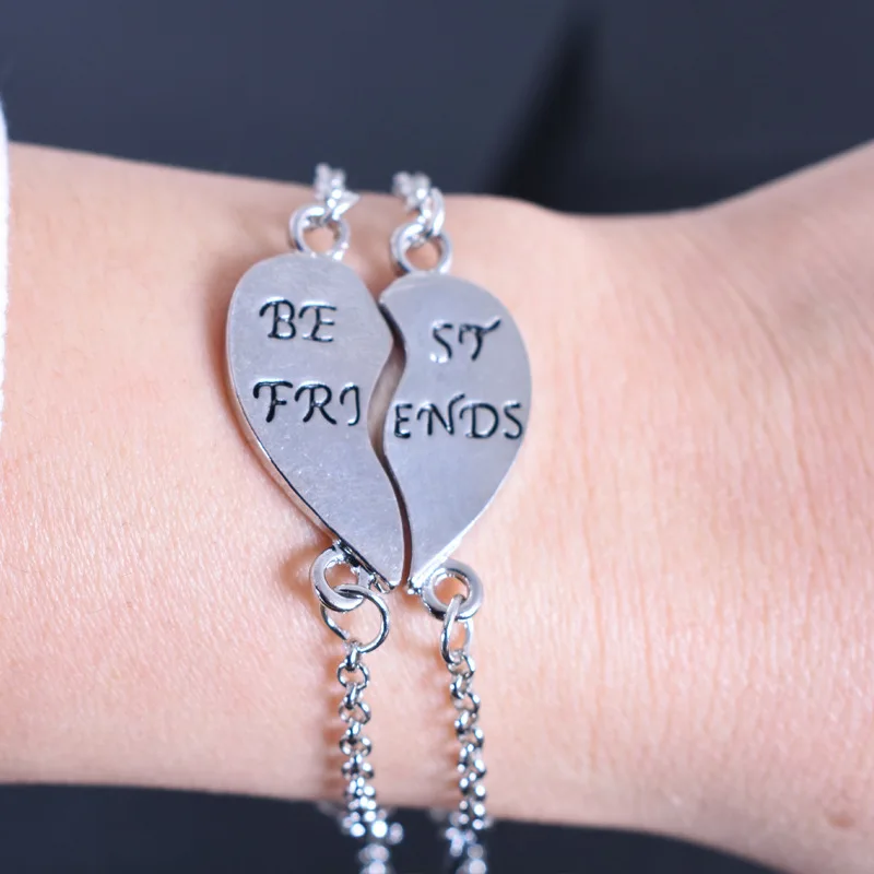أساور على شكل قلب للرجال والنساء ، أفضل الأصدقاء ، المجوهرات ، الإكسسوارات العصرية ، هدايا أعياد الميلاد ، الموضة ، 2 من وإلى الأبد #2