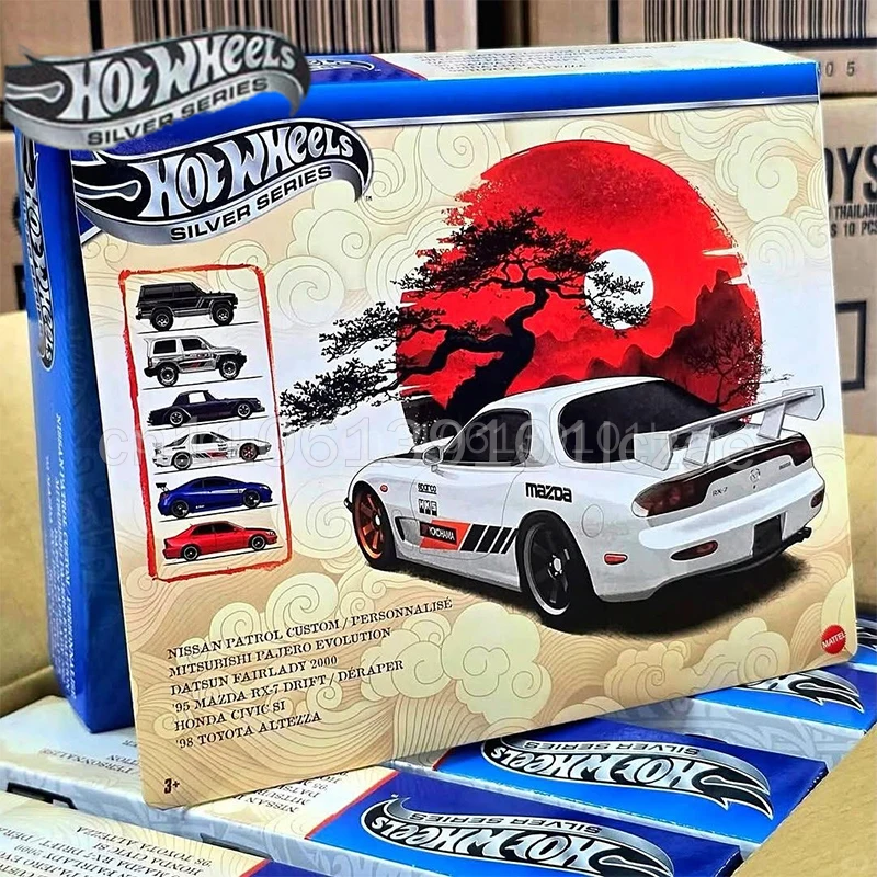 

Hot Wheels Alloy Diecast Car Model Japanese Street Culture Silver Series JLB23 6 Pack Collectible Vehicle For Hobby Collectors