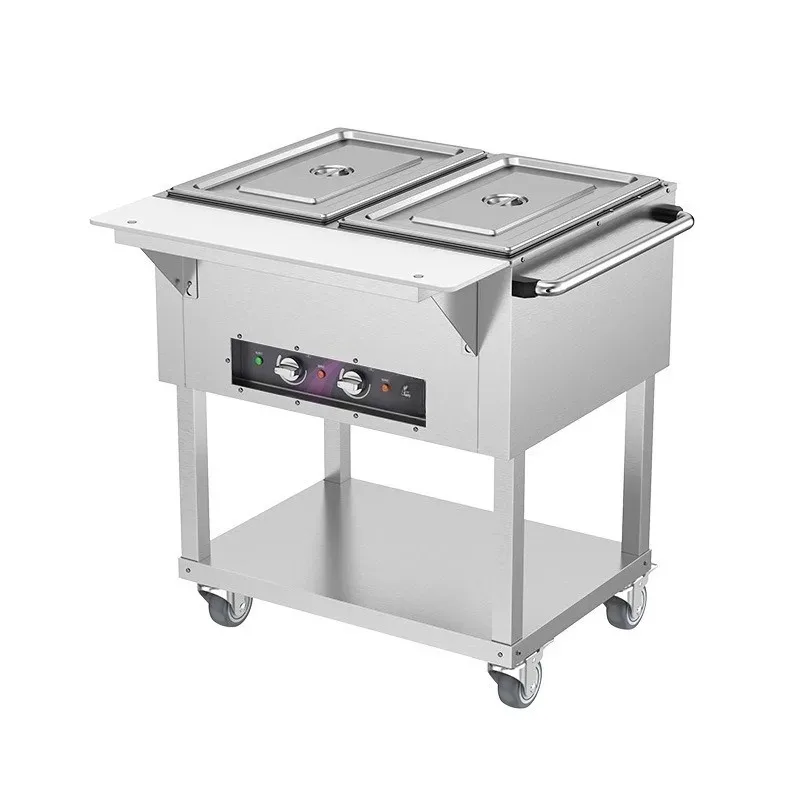 Commercial thermal insulation dining car, stainless steel electric heating cooked food thermal insulation dining table
